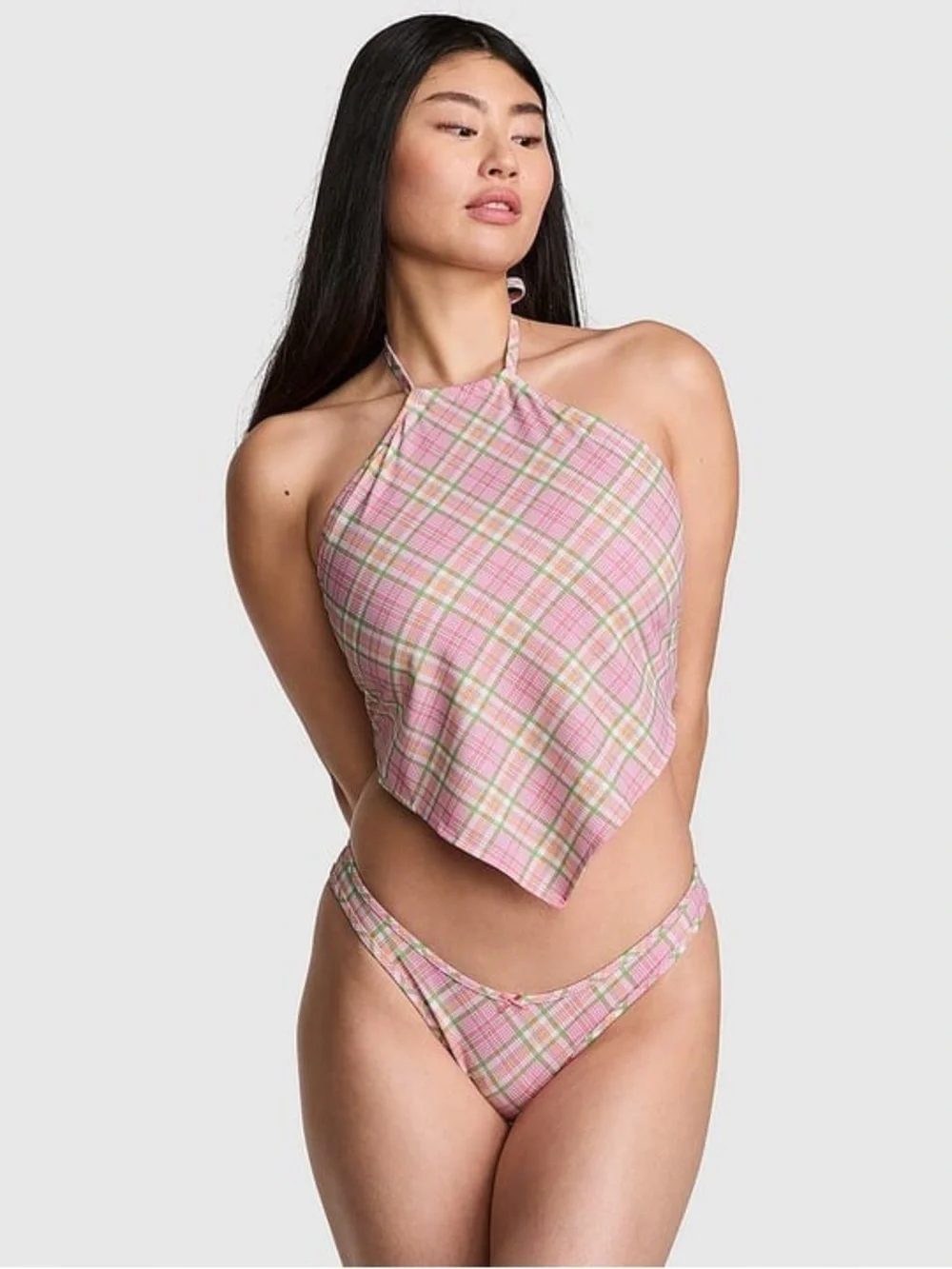 PINK by Frankies Bikinis Maya Halter Bikini Top & Reign Thong Bikini Bottom
